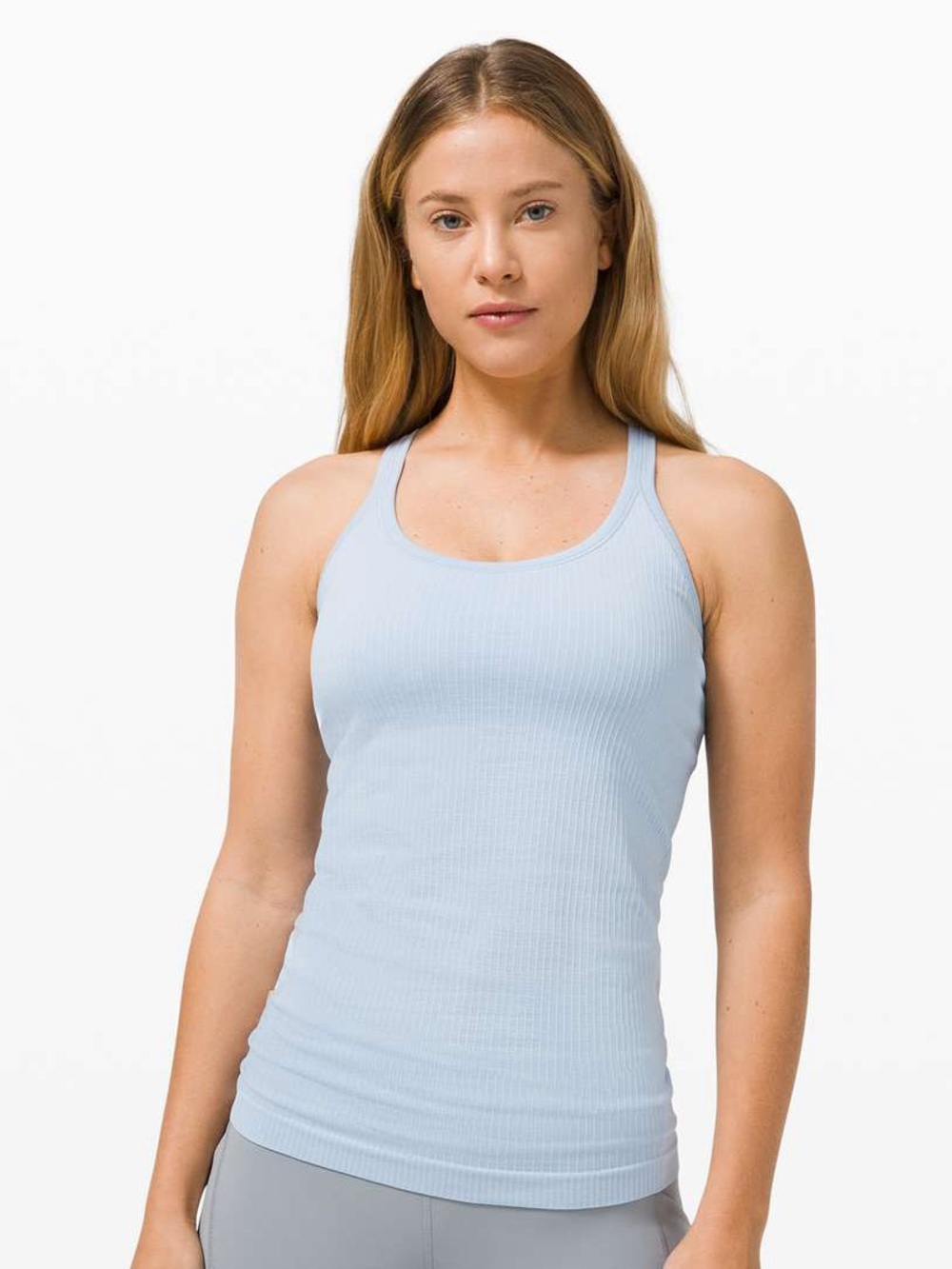 lululemon athletica Light Blue Ribbed Racerback Tank